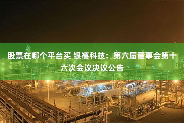 股票在哪个平台买 银禧科技：第六届董事会第十六次会议决议公告