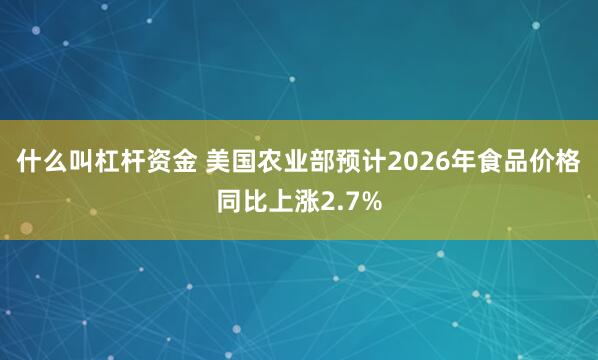 什么叫杠杆资金 美国农业部预计2026年食品价格同比上涨2.7%