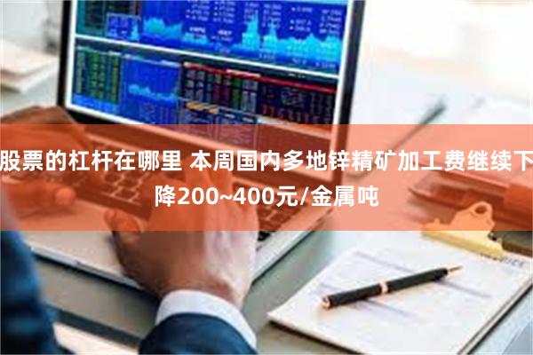 股票的杠杆在哪里 本周国内多地锌精矿加工费继续下降200~400元/金属吨