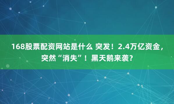 168股票配资网站是什么 突发！2.4万亿资金，突然“消失”！黑天鹅来袭？