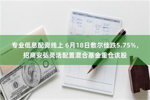 专业低息配资线上 6月18日敷尔佳跌5.75%，招商安弘灵活配置混合基金重仓该股
