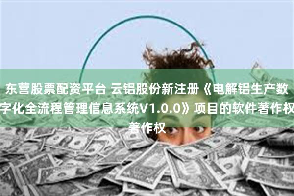 东营股票配资平台 云铝股份新注册《电解铝生产数字化全流程管理信息系统V1.0.0》项目的软件著作权