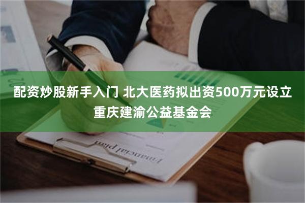 配资炒股新手入门 北大医药拟出资500万元设立重庆建渝公益基金会
