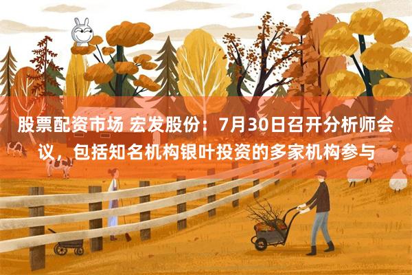 股票配资市场 宏发股份：7月30日召开分析师会议，包括知名机构银叶投资的多家机构参与