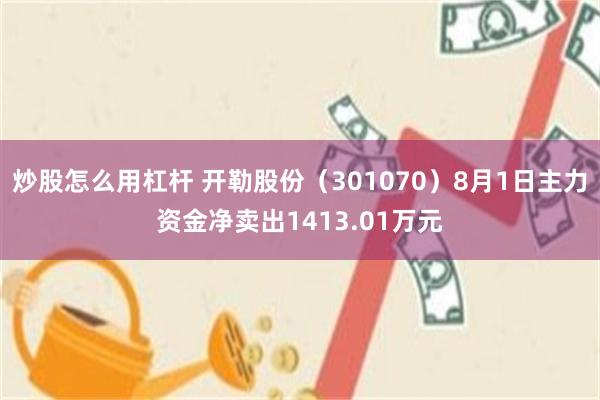 炒股怎么用杠杆 开勒股份（301070）8月1日主力资金净卖出1413.01万元