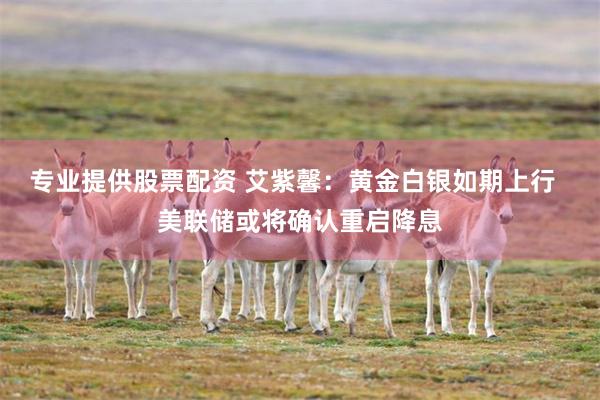 专业提供股票配资 艾紫馨：黄金白银如期上行  美联储或将确认重启降息