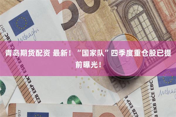 青岛期货配资 最新！“国家队”四季度重仓股已提前曝光！