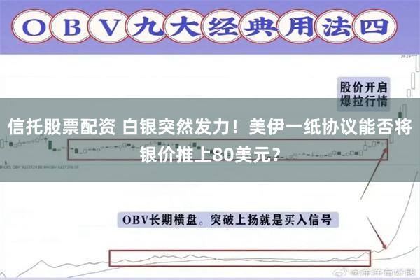 信托股票配资 白银突然发力！美伊一纸协议能否将银价推上80美元？