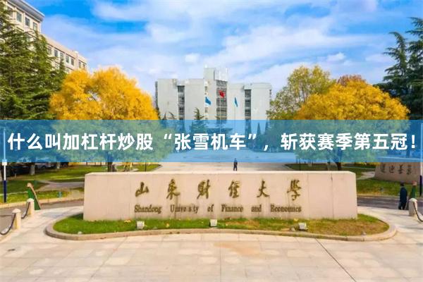 什么叫加杠杆炒股 “张雪机车”，斩获赛季第五冠！