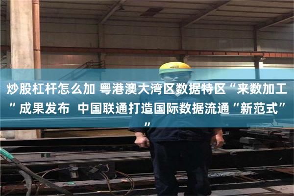 炒股杠杆怎么加 粤港澳大湾区数据特区“来数加工”成果发布  中国联通打造国际数据流通“新范式”