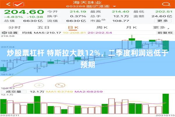 炒股票杠杆 特斯拉大跌12%，二季度利润远低于预期