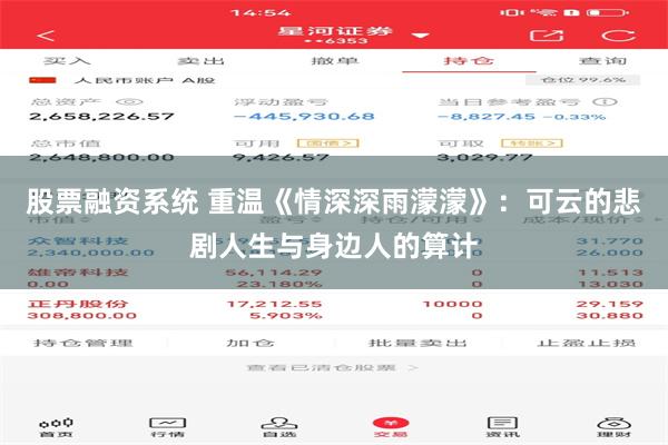 股票融资系统 重温《情深深雨濛濛》:可云的悲剧人生与身边人的算计