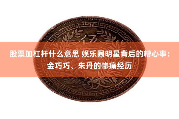 股票加杠杆什么意思 娱乐圈明星背后的糟心事：金巧巧、朱丹的惨痛经历
