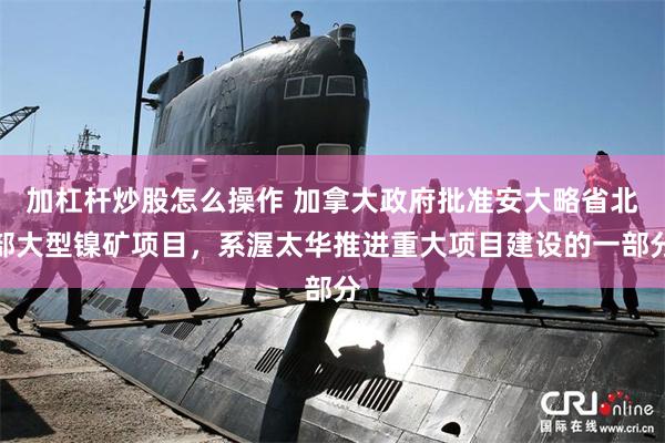 加杠杆炒股怎么操作 加拿大政府批准安大略省北部大型镍矿项目，系渥太华推进重大项目建设的一部分