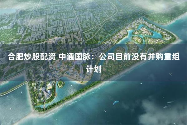 合肥炒股配资 中通国脉：公司目前没有并购重组计划