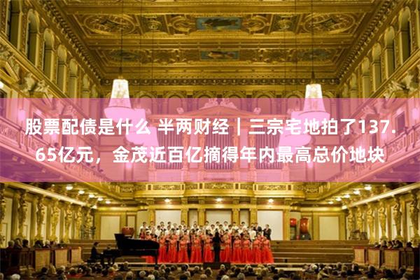 股票配债是什么 半两财经|三宗宅地拍了137.65亿元,金茂近百亿摘得年内最高总价地块