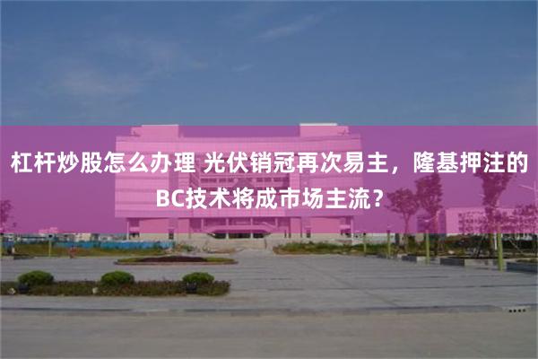 杠杆炒股怎么办理 光伏销冠再次易主，隆基押注的BC技术将成市场主流？