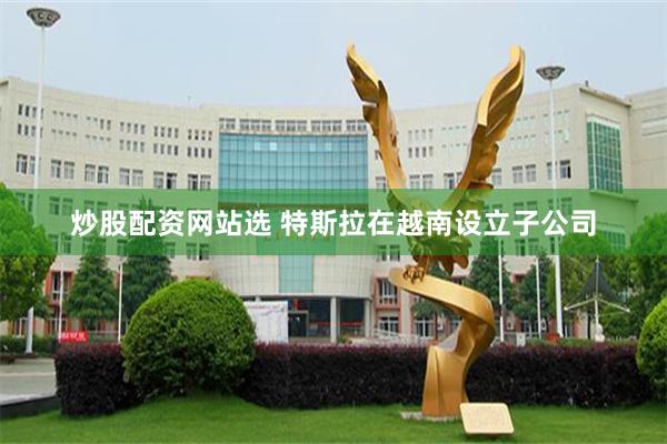 炒股配资网站选 特斯拉在越南设立子公司