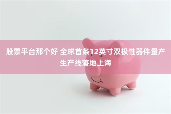 股票平台那个好 全球首条12英寸双极性器件量产生产线落地上海