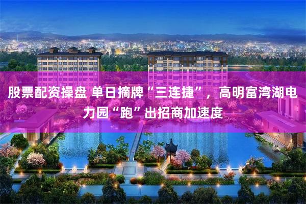 股票配资操盘 单日摘牌“三连捷”，高明富湾湖电力园“跑”出招商加速度